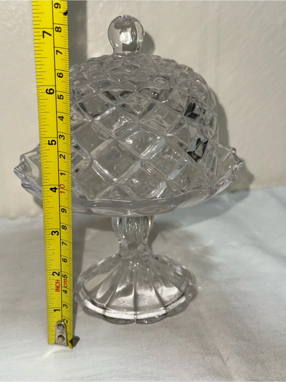 Clear Glass Covered Pedestal Cake Stand